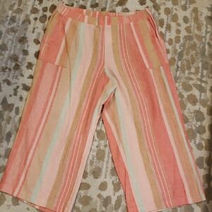 NWT Colorful Striped Linen Blend Cato Pants